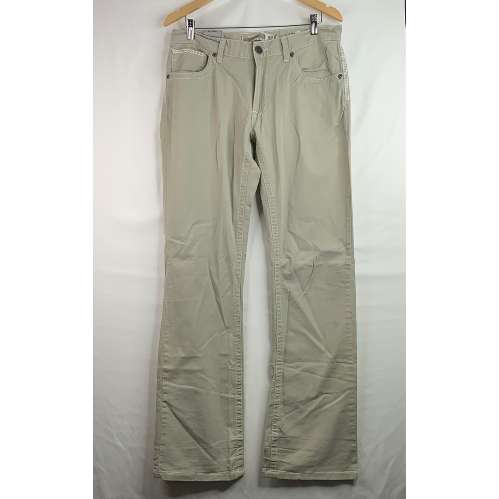 BKE Derek Relaxed Fit Khaki Tan Pants Mens 32L Contrast Stitch Twill Straight